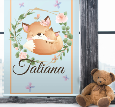 roleta do detskej izby líška rodina s menom - Tenstickers