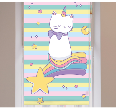 roleta do detskej izby magický mačací jednorožec - Tenstickers