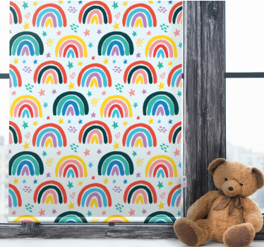 roleta do detskej izby modré dúhové vzory - Tenstickers