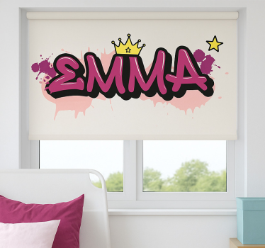 roleta do detskej izby ružové graffiti na mieru - Tenstickers