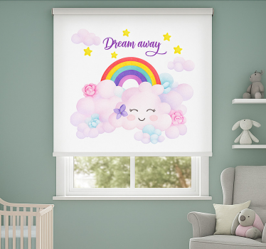 roleta do detskej izby ružové oblaky a dúha - Tenstickers
