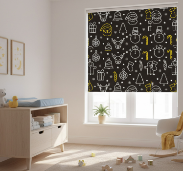 Roleta do detskej izby s bielym a žltým vzorom - Tenstickers