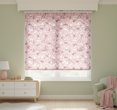 Roleta do detskej izby s ružovým kvetinovým hibiskusom - Tenstickers
