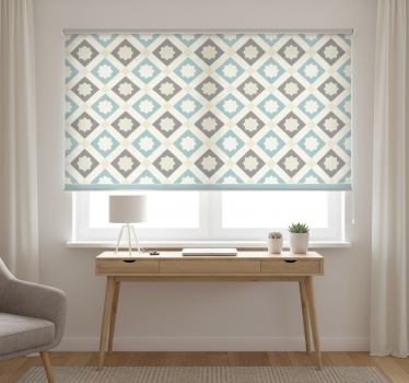 Roleta do izby svetlomodré moderné geometrické hviezdy - Tenstickers