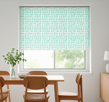 roleta do jedálne efekt modrých geometrických štvorcov - Tenstickers