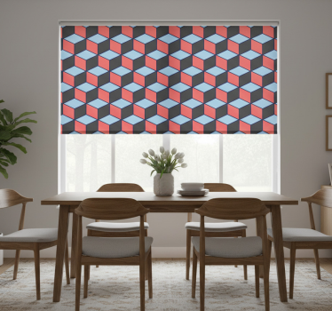 Roleta do jedálne geometrické štvorce 3d - Tenstickers