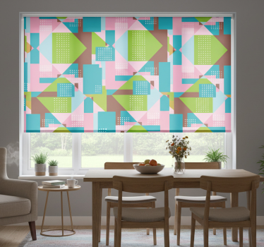 Roleta do jedálne s pastelovým geometrickým vzorom - Tenstickers