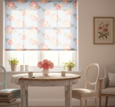 Roleta do jedálne v štýle shabby chic s motívom polky - Tenstickers