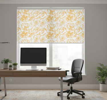 Roleta do kancelárie s motívom žltých orchideí - Tenstickers
