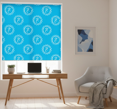 Roleta do kancelárie so symbolom hrdlového čakry - Tenstickers