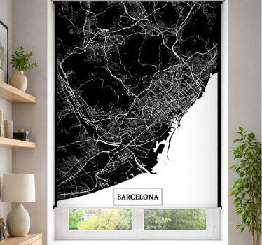 Roleta do obývačky mapa terénu barcelona - Tenstickers