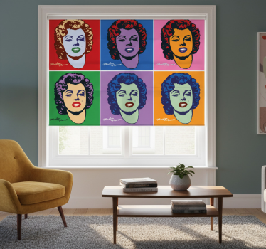 Roleta do obývačky marilyn monroe v pop art štýle - Tenstickers