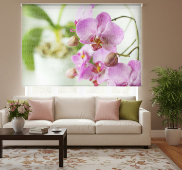 Roleta do obývačky orchidea s textom - Tenstickers
