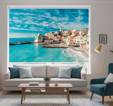 Roleta do obývačky santorini more - Tenstickers
