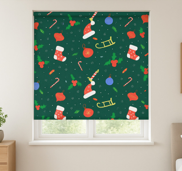 roleta do obývačky vzor perníkovej chlebíčky v štýle santa clausa - Tenstickers
