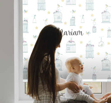 roleta pre bábätko vtáčie klietky s menom - Tenstickers