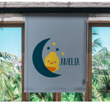 Roleta do detskej izby mesiac s menom - Tenstickers