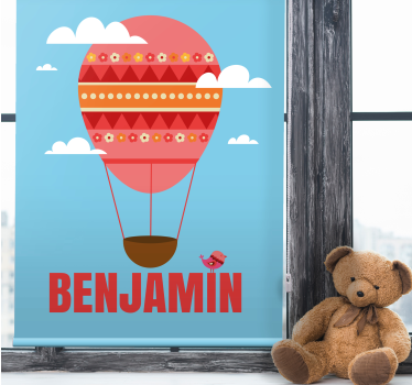 Roleta do detskej izby s balónom a menom - Tenstickers