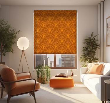 roleta do obývačky elegantná oranžová artdeco - Tenstickers