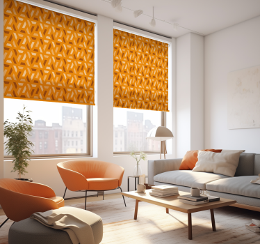 roleta do obývačky geometrické oranžové tóny - Tenstickers