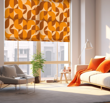roleta do obývačky retro oranžové figúrky - Tenstickers