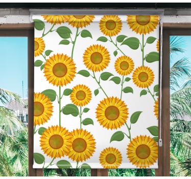 roleta na okno kvety botanický motív slnečnice - Tenstickers