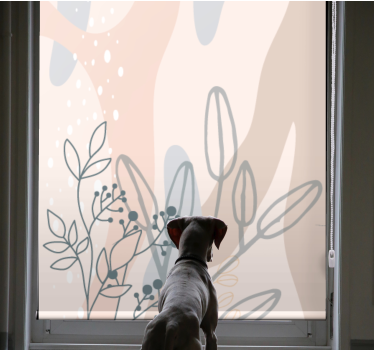 roleta na okno kvety elegantná kvetinová silueta - Tenstickers