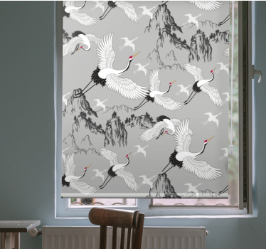 roleta zvieratká elegantné žeriavy a vrcholy - Tenstickers