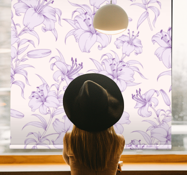 roleta na okno kvety ľaliový kvetinový vzor - Tenstickers