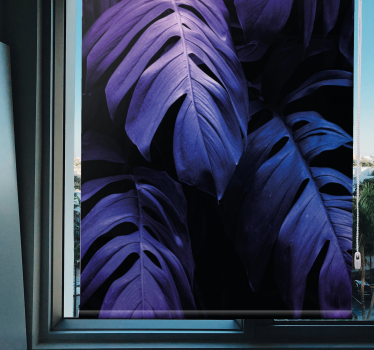 roleta na okno kvety listy monstera deliciosa - Tenstickers