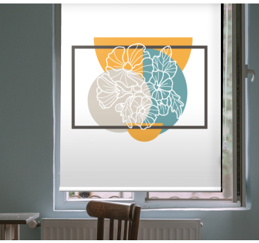 roleta na okno kvety minimalistický abstraktný rám - Tenstickers