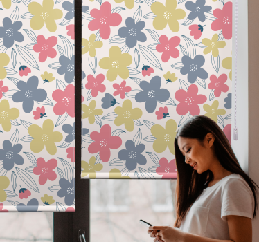 roleta na okno kvety živé botanické motívy - Tenstickers