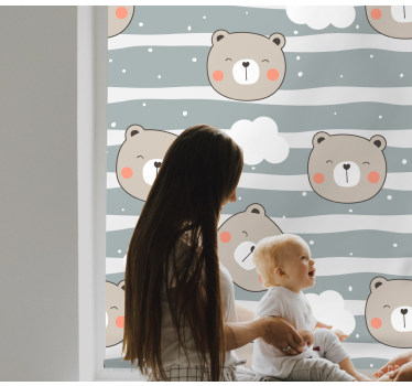roleta pre bábätko roztomilé medvedie tváre - Tenstickers