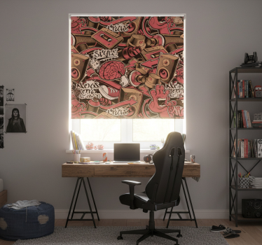 Roleta pre teenagera červené graffiti dielo - Tenstickers