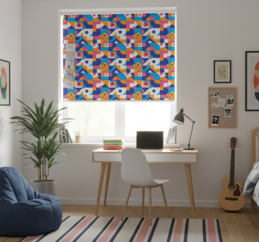 Roleta pre teenagera farebná geometrická mozaika - Tenstickers