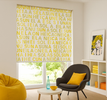roleta pre teenagera žlté tlačené písmená - Tenstickers