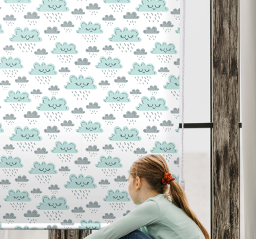 roleta s oblakmi modrý daždivý vzor - Tenstickers