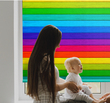 vzorovaná roleta dúhové drevené dosky - Tenstickers