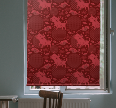 roleta so zvieratami červenkastý býčí vzor - Tenstickers