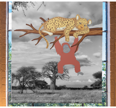 roleta so zvieratami leopard a orangutan - Tenstickers