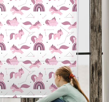 roleta do detskej izby ružové jednorožce a oblúky - Tenstickers