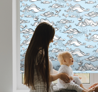 roleta so zvieratami panoráma morskej divočiny - Tenstickers