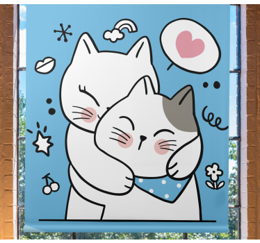 Roleta so zvieratami roztomilé mačacie objatie - Tenstickers