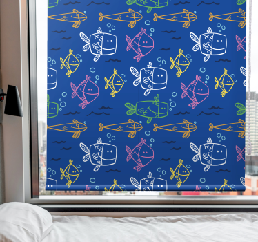 roleta so zvieratami vtipný rybí vzor - Tenstickers