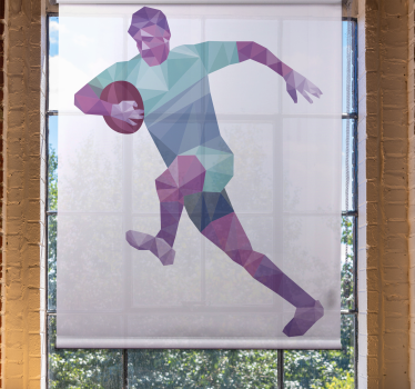 roleta šport geometrický hráč rugby - Tenstickers