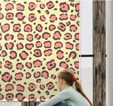 roleta zvieratká ružový a žltý leopard - Tenstickers