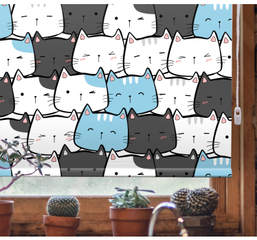Roztomilé mačky karikatúry deti Roleta - Tenstickers