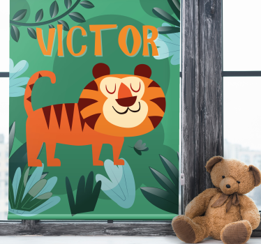 Roztomilý tiger pre chlapca s menom detská Roleta - Tenstickers