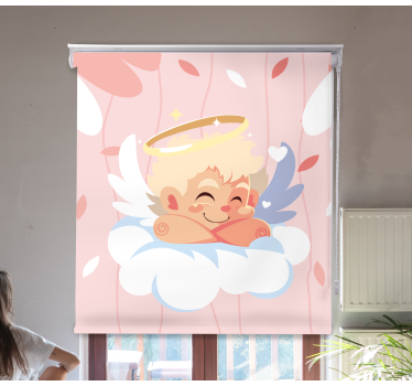 Ružový spiaci anjel na cloud blind art - Tenstickers