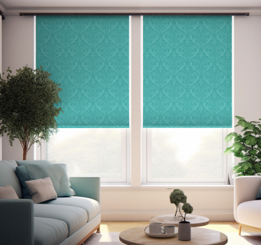 tyrkysová roleta damask - Tenstickers